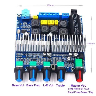 Placa amplificadora de potência de áudio de 2.1 canais CA-3169B com som de alta fidelidade e design compacto 100x75x30mm