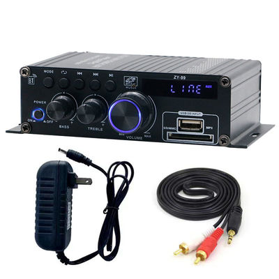 Amplificador de potência de canal duplo de 120W com equalizador para áudio estéreo HiFi