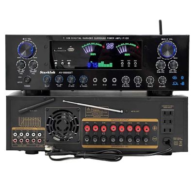 AV-8888BT Profissional 7.1 Canal 2000W Ultra-Alta Potência Amplificador de Teatro em Casa BT Wireless Home KTV Surround Sound System
