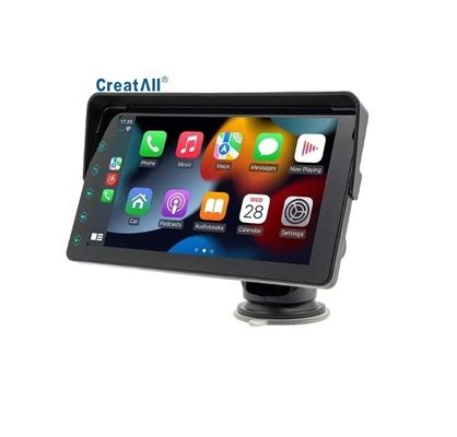 Creatall MP5 portátil para carro de 7 polegadas com CarPlay sem fio para Bluetooth, transmissor FM, câmera de visão traseira HD, colocação no painel, 1 ano de garantia