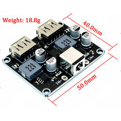 Módulo 6-32V 9V 12V 24V de DC-DC Buck Converter Charging Step Down a jejuar placa rápida USB duplo QC3.0 QC2.0 do carregador