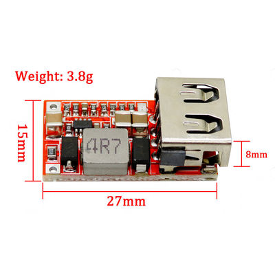Módulo de poder 12V/24V da C.C. Buck Step Down Converter 12v 5v ao módulo de poder abaixador da C.C. do módulo 6-24V do carregador de USB do CARRO de 5V 3A