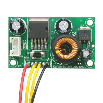 CA-1233 12V a 5V ao módulo da conversão da tensão da placa da fonte de alimentação de 3.3V LCD com o módulo abaixador do fio DC-DC