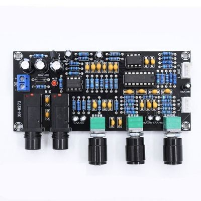 Placa amplificadora de microfone PT2399 NE5532 com tensão de trabalho DC12-24V para amplificação de áudio estéreo