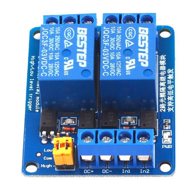 acoplador ótico duplo do canal do módulo de relé 2 do controle de 3.3V 5V 12V 24V
