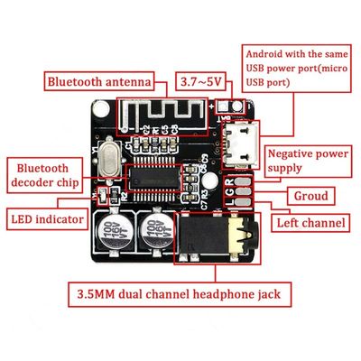 CA-6965-B 4.1 Placa Decodificadora MP3 Lossless Módulo de Áudio Bluetooth Sistema Receptor Sem Fio