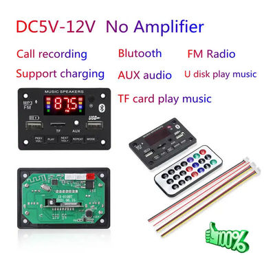 Placa de Decodificação MP3 Bluetooth Módulo de Áudio Receptor USB Sem Fio para Carro 6V-12V