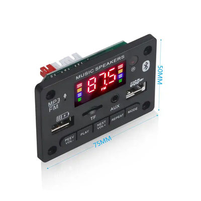 Placa de Decodificação MP3 Bluetooth Módulo de Áudio Receptor USB Sem Fio para Carro 6V-12V