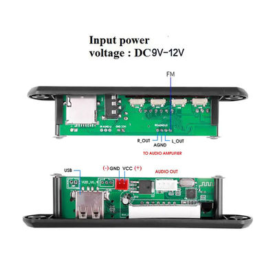 Módulo Decodificador de Áudio MP3 WMA Bluetooth Rádio FM com Controle Remoto Receptor Sem Fio
