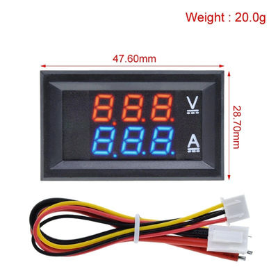O volt ampère da C.C. 0-100V 10A Digitas mede C.A. 0,28&quot; movimentação azul vermelha IC