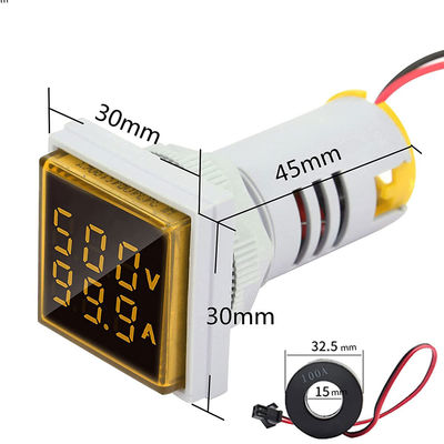 Corrente da tensão do voltímetro e do amperímetro 110V 220V do diodo emissor de luz Digital do quadrado