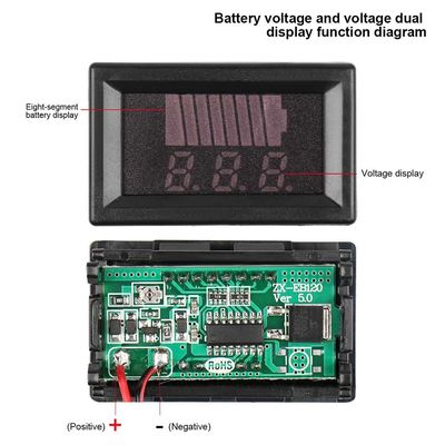0,56&quot; medidor 12V 24V 36V 48V 60V 72V da capacidade da bateria de lítio do diodo emissor de luz