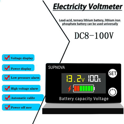 Calibre acidificado ao chumbo 12V-84V do volt da motocicleta do voltímetro do amperímetro de Digitas