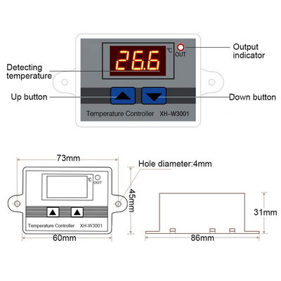 Controlador Temperature Sensor Switch 12V 24V 110V-220V do termômetro de XH-W3002 Digitas