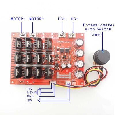Controlador HHO PWM RC 12V 24V 48V 3000W da velocidade do motor da C.C. 10-50V 60A PWM