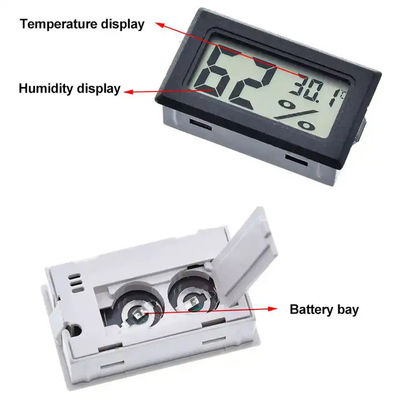 Mini baterias Thermo internas do botão da C.C. 1.5V LR44 do higrômetro 2 do LCD Digital