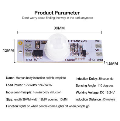 Módulo esperto PIR Motion Sensor Module Switch do sensor da C.C. 12V 24V
