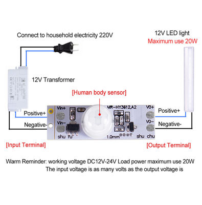 Módulo esperto PIR Motion Sensor Module Switch do sensor da C.C. 12V 24V