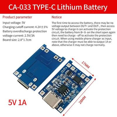 Módulo do carregador de bateria do lítio de CA-033 BMS Battery Protection Board 4.5V-5V