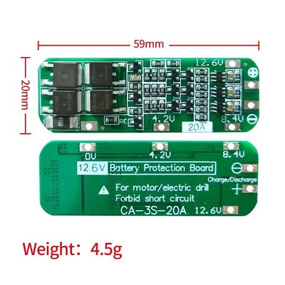 CA-3S-20A-E 11.1V 12V 12.6V BMS Painel de Proteção de Bateria Lítio 3s Bms Modulo
