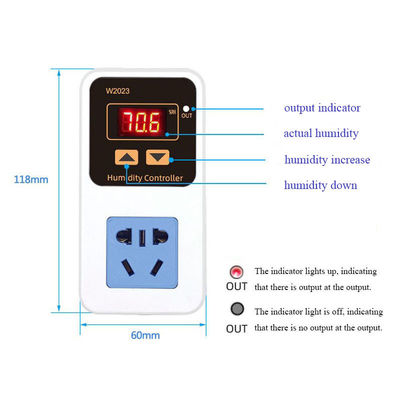 Tipo inteligente eletrônico 110-220V da parede do interruptor de controle da umidade W2023