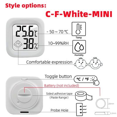 Controlador Temperature Humidity Gauge do termômetro de Digitas do ABS 4.3*4.3*1.2cm