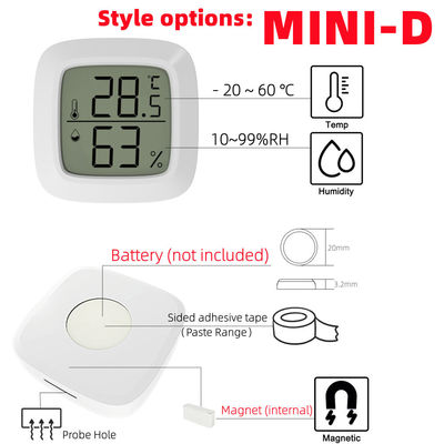 Controlador Temperature Humidity Gauge do termômetro de Digitas do ABS 4.3*4.3*1.2cm