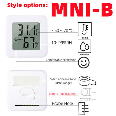 Controlador Temperature Humidity Gauge do termômetro de Digitas do ABS 4.3*4.3*1.2cm