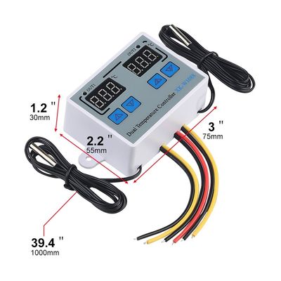 Controlador duplo Electric Heating 220V do termômetro do diodo emissor de luz Digital