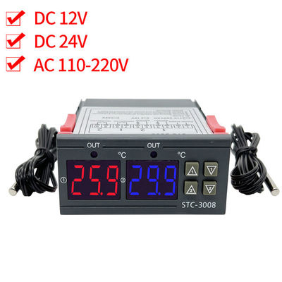 Controlador Two Relay Output do termômetro de STC-3008 Digitas com ponta de prova 12V 24V 220V