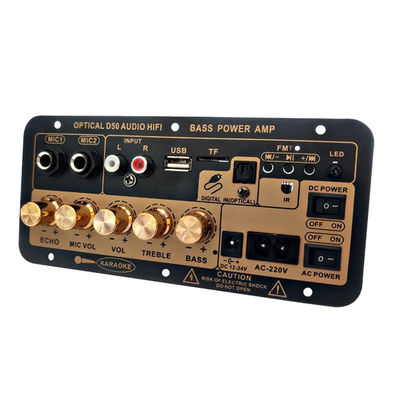 D50 100W Power Output Amplifier Board com entrada de áudio óptico e tons baixos e altos ajustáveis Bluetooth AMP
