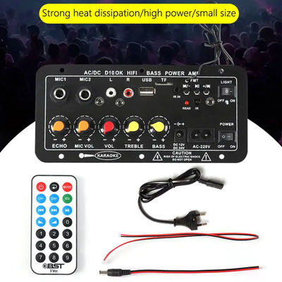 D10 Digital Power Amplifier Board com 30-120W de Potência de Saída Bluetooth 5.0 e entrada dupla de microfone para subwoofer e Karaoke