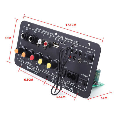 D10 Digital Power Amplifier Board com 30-120W de Potência de Saída Bluetooth 5.0 e entrada dupla de microfone para subwoofer e Karaoke
