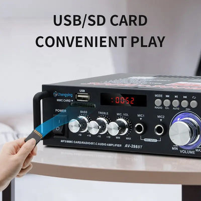 120w LDZS AV-298BT Amplificador de áudio estéreo sem fio BT 2.0