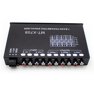 Equalizador de áudio de carro de 5 segmentos de 24 V com controle remoto e entrada auxiliar para ajuste preciso