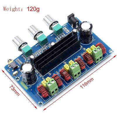 CA-3166B Bluetooth 5.0 Amplificador 2*50W+100W 2.1 Canal TPA3116D2 com DC12~24V