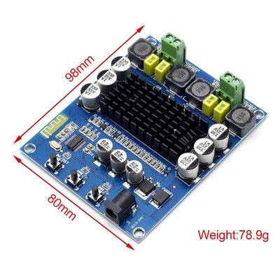 Tabela de amplificador digital sem fio TPA3116D2 com potência de saída de 2 * 50W DC12-24V Bluetooth 5.0 Amplificador de alto-falante DIY