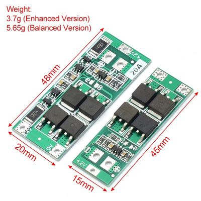 2S 20A 7.4V 8.4V 18650 Bateria de lítio placa de proteção padrão/Balance Diy Bms para 18650
