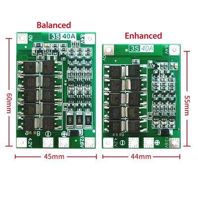 CA-3S-40A Carregador de bateria de lítio de iões de lítio módulo de célula de lítio PCB BMS placa de proteção para motor de perfuração 12,6V com equilíbrio