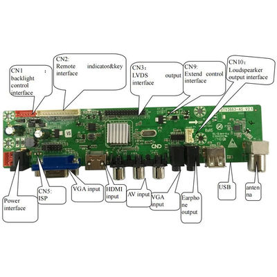 Placa principal de TV LED digital analógica integrada universal DTV3663 com T2/T/C