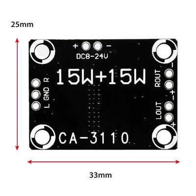CA-3110 Digital Amplifier Board 2x15W Estéreo Classe D 8-24V DC com Chip TPA3110