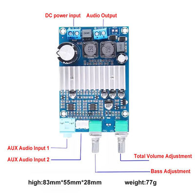 Placa amplificadora de potência digital CA-3316A 100W Classe D BASS AMP com chip TPA3116 12-24V
