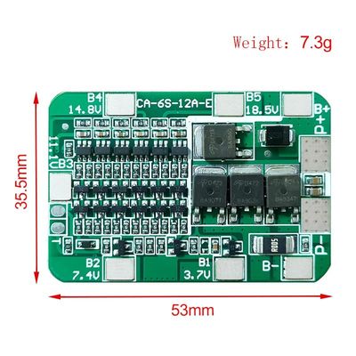 CA-6S-12A-E 24V PCB BMS Protection Board For 6 Pack 18650 Li-ion Lithium Battery Module (Módulo de bateria de lítio de iões de lítio)
