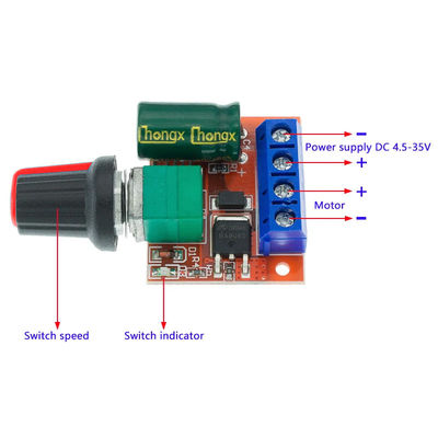 CA-105A Mini 5A Dc Modulo de Controlador de Velocidade do Motor Max 90W 3V-35V