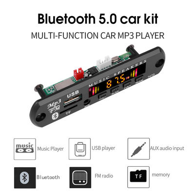 Modulo de áudio Bluetooth 5.0 com tela colorida e placa de decodificação MP3 para amplificador de carro