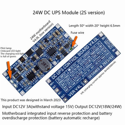 Modulo de alimentação UPS DC 24W versátil para dispositivos de rede suporta saída de 12V/15V