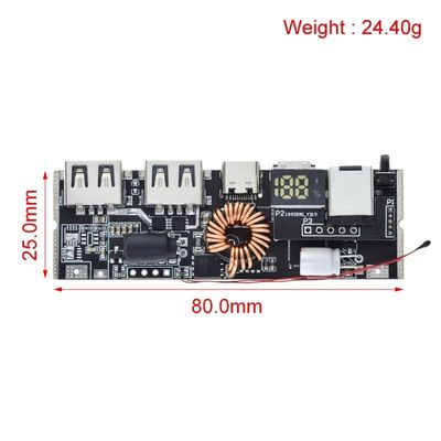 QC4.0 QC3.0 LED Dual USB PD Power Bank 18650 Módulo de carregamento com controlo de temperatura