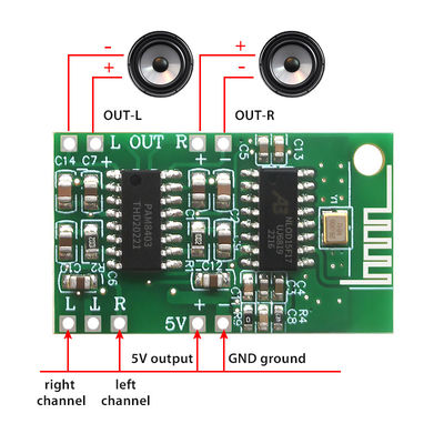Placa amplificadora de potência de áudio digital compacta 35mm x 20mm 5V Bluetooth 5.0 PAM8403