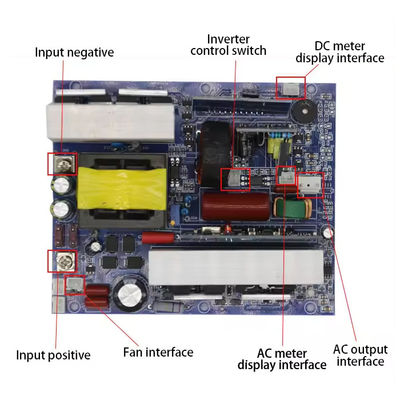 Módulo de inversor de 500W 12V 24V 48V a 220V de montagem padrão para veículos e casas