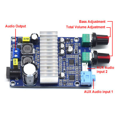 Módulo amplificador digital estéreo classe D 100W TPA3116D2 para placa amplificadora de subwoofer doméstico 12-24V